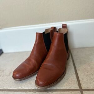 Madewell Chestnut Leather Ankle Boots